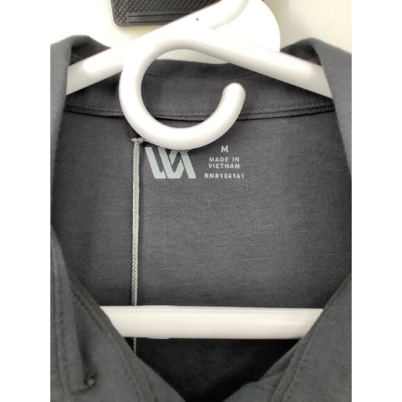 VRST Men's Medium Graphic Charcoal Refined Knit Button Down Shirt Preppy I12-12 - Picture 4 of 10